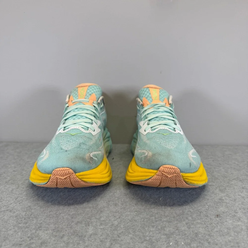 Hoka Clifton 10 Womens Shoes Size 9.5 Blue Yellow Running Sneakers 1162031 BPRK